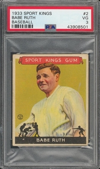 1933 Sport Kings #2 Babe Ruth – PSA VG 3